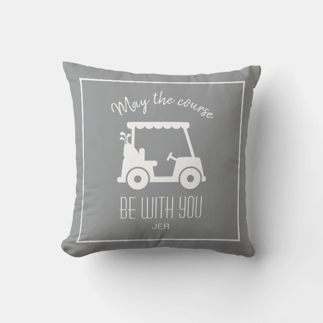 Golf Course Golfer Quote Cute Cart Anpassningsbar  Kudde (Framsida)