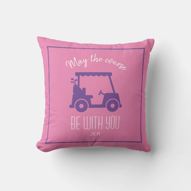 Golf Course Golfer Quote Cute Golf Cart Customized Kudde (Framsida)