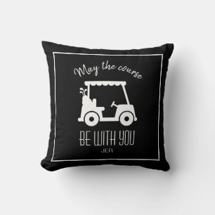 Golf Course Golfer Quote Cute Golf Cart Customized Kudde