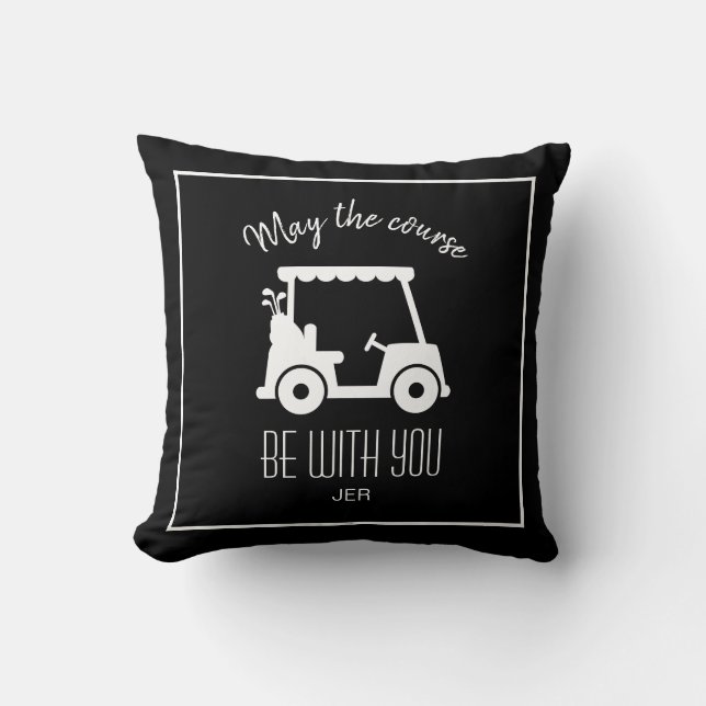 Golf Course Golfer Quote Cute Golf Cart Customized Kudde (Framsida)
