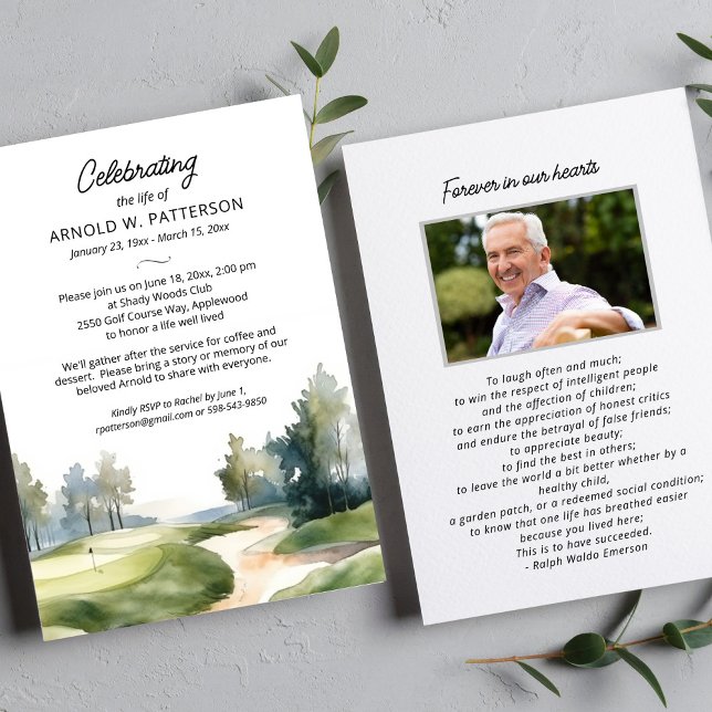 Golf Course Golfing Firande of Life Photo Inbjudningar (Skapare uppladdad)