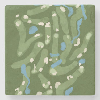 Golf course graphic on stone coaster stenunderlägg
