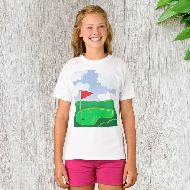 Golf Course Grönt Girls T-Shirt (Skapare uppladdad)