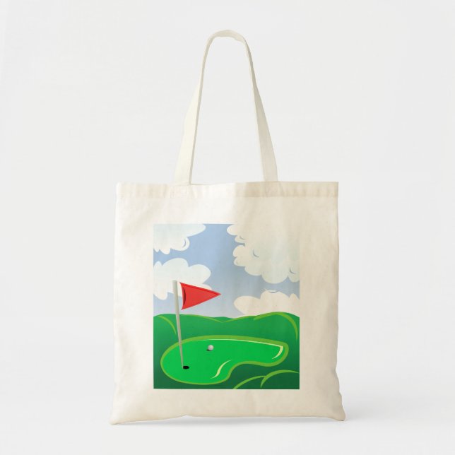 Golf Course Grönt Tote Bag Tygkasse (Framsidan)