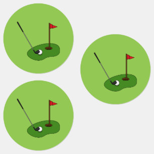 Golf Course Hål med Flagga Klistermärke