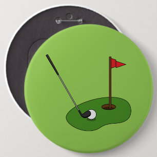 Golf Course Hål med Flagga Knapp