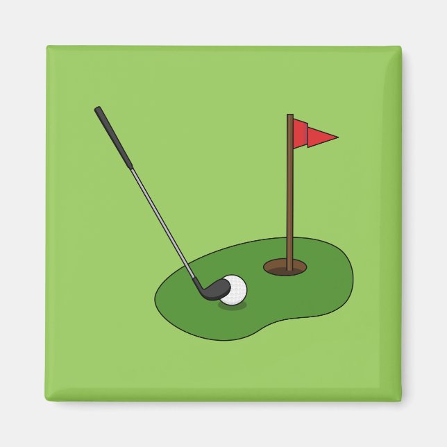 Golf Course Hål med Flagga Magnet (Framsidan)