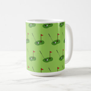 Golf Course Hål med Flagga Mönster Kaffemugg