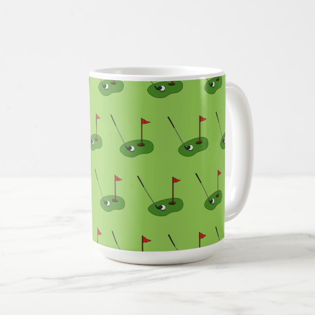 Golf Course Hål med Flagga Mönster Kaffemugg (Framsida höger)