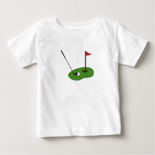 Golf Course Hål med Flagga T Shirt
