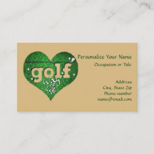 Golf Course Heart & Golf Klubb Way Life Visitkort