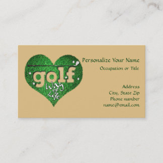 Golf Course Heart & Golf Klubb Way Life Visitkort