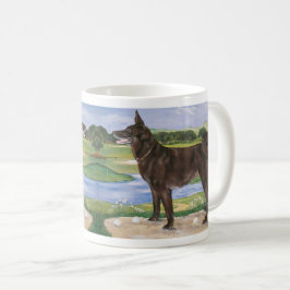 Golf Course Hund Chocolate Lab Mix Funny Kaffemugg