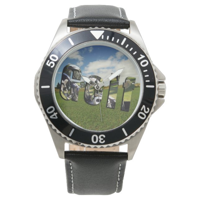 Golf Course Logotyp, Manar Leather Watch Armbandsur (Framsida)