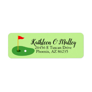Golf Course Near Me Design, Golf Returadress Etikett