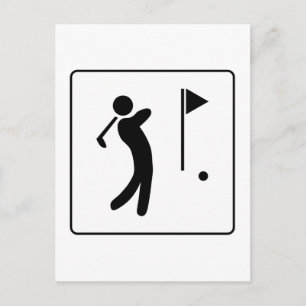 Golf Course Pictogram Vykort