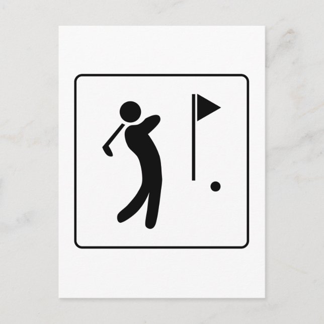 Golf Course Pictogram Vykort (Framsida)