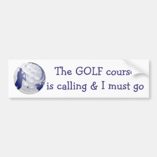 Golf Courte ringer och jag måste gå, Roligt Golf Q Bildekal
