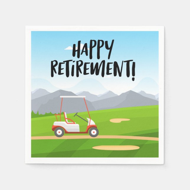 Golf Cruising i Retirement Bliss: Golf Cart Dream Pappersservett (Framsidan)