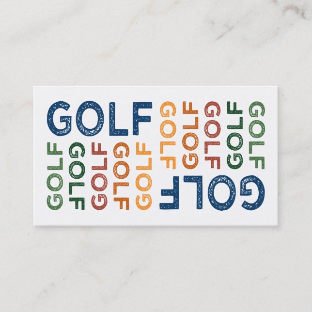 Golf Cute Colorful Visitkort (Framsida)