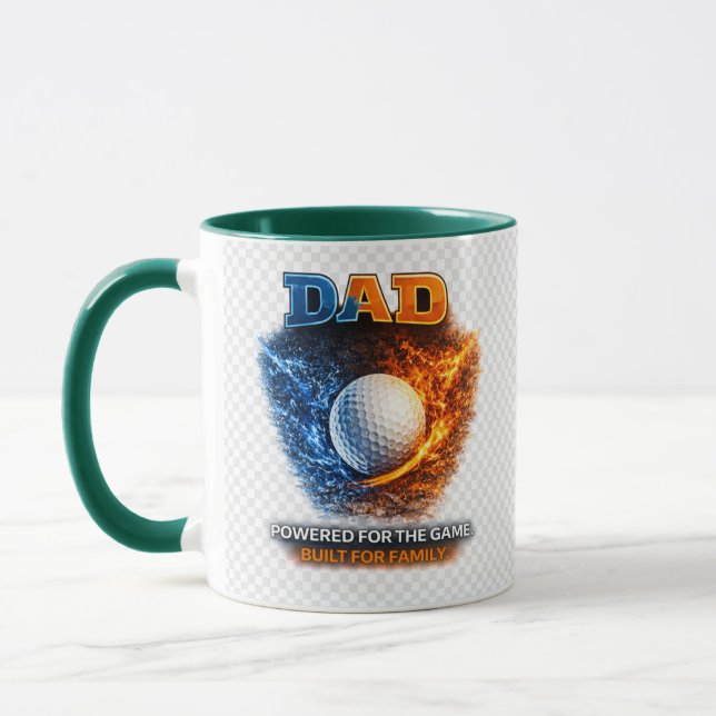 Golf Dad Shield Logo Mug – Charged for the Game Dr Mugg (Vänster)