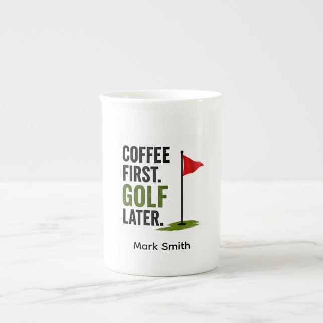 Golf daglig kaffe  benporslin mugg (Framsidan)