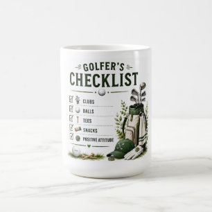 Golf Daglig Liv Rolig Checklista Kaffemugg