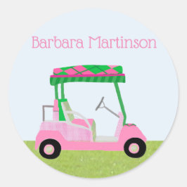 Golf Dam Theme Returadress Runt Klistermärke