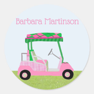 Golf Dam Theme Returadress Runt Klistermärke