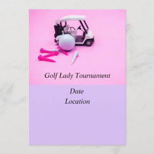 Golf dam-turnering med golf boll och golfplatta inbjudningar