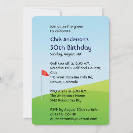 Golf den 50th födelsedaginbjudan inbjudningar