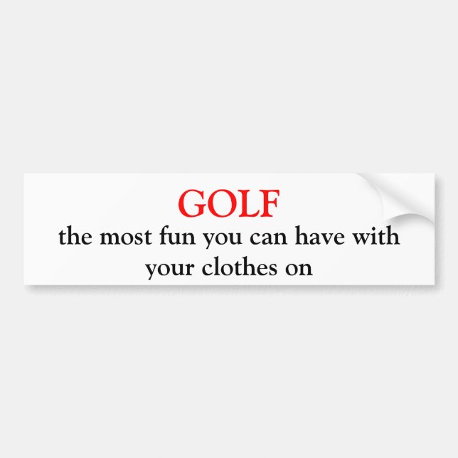 GOLF den mest roligten som du kan ha med din Bildekal (Framsidan)