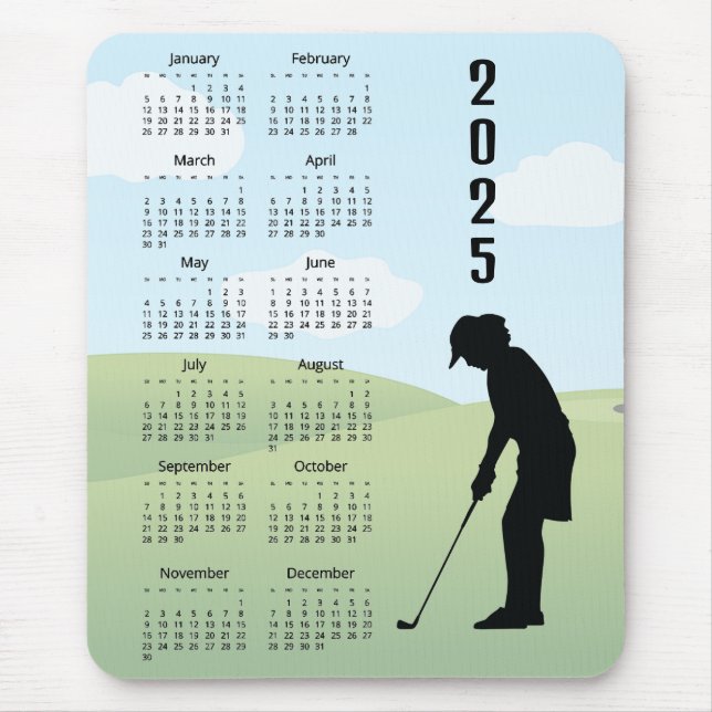 Golf Design 2025-kalender Musmatta (Framsidan)