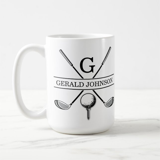Golf Design Monogram-mall för tvåtonskaffe Mugg (Vänster)
