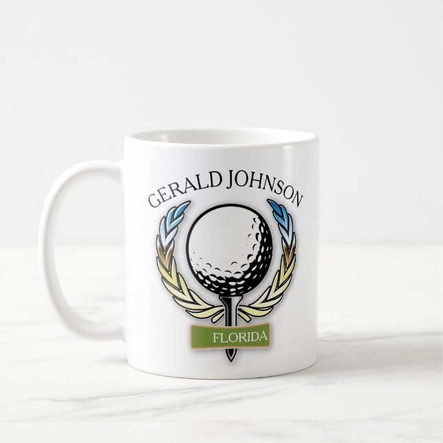 Golf Design Monogram-mall Mugg (Vänster)