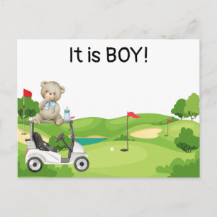 Golf Det är BOY golfare bebis på golfkärra Vykort