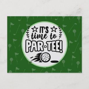 Golf, det är dags att sätta golfer party på grönt vykort
