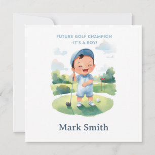 Golf Det är en pojke Baby Shower Pappers Tallrikar Inbjudningar