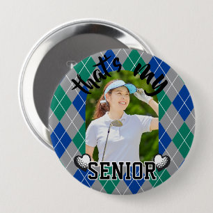 Golf Det är min grönt Blue Button Knapp
