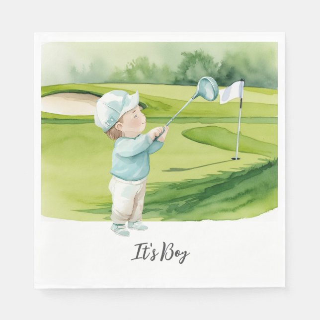 Golf Det är pojke för baby shower   Pappersservett (Framsidan)