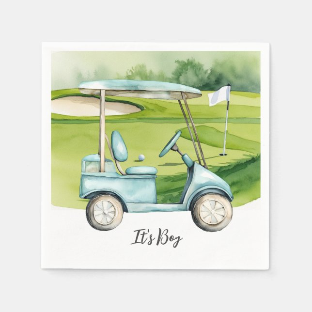 Golf Det är pojke för baby shower   Pappersservett (Framsidan)