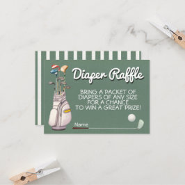 Golf Diaper Raffle-kort med par-T Inbjudningar