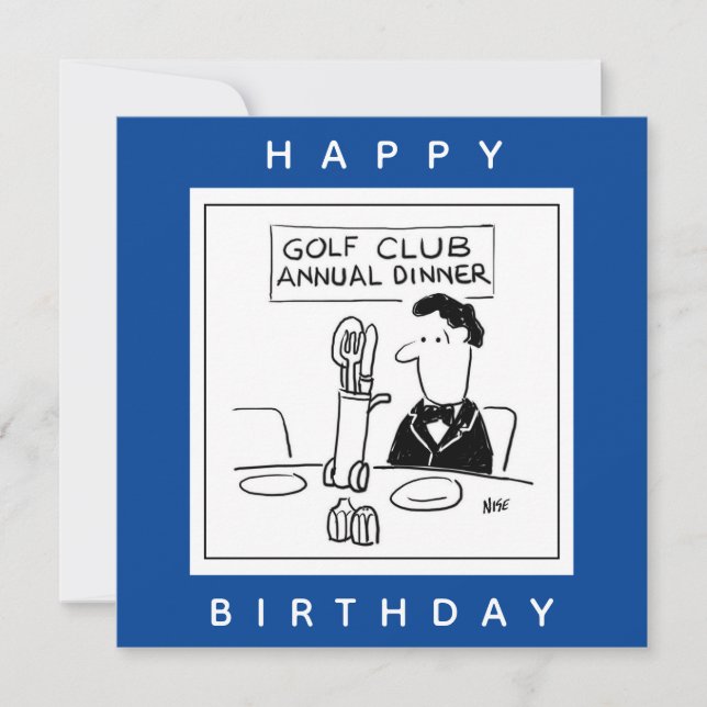 Golf Dinner har Cutlery i Golf Trolley Tecknad Kort (Framsida)