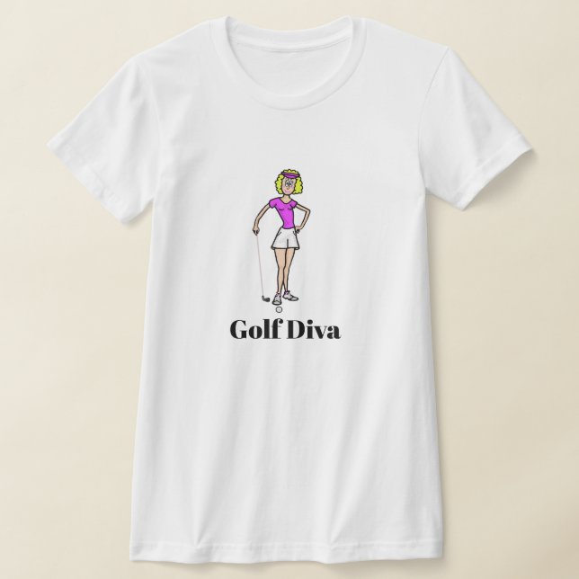 Golf Diva Blonde Golfer T-Shirt (Laydown)
