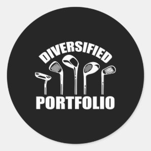Golf Diversified Portfolio Funny Business Entrepre Runt Klistermärke