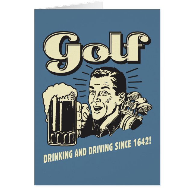 Golf: Drinking & Driving sedan 1642 Hälsningskort (Framsidan)