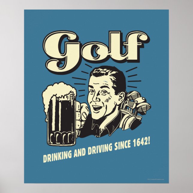 Golf: Drinking & Driving sedan 1642 Poster (Framsidan)
