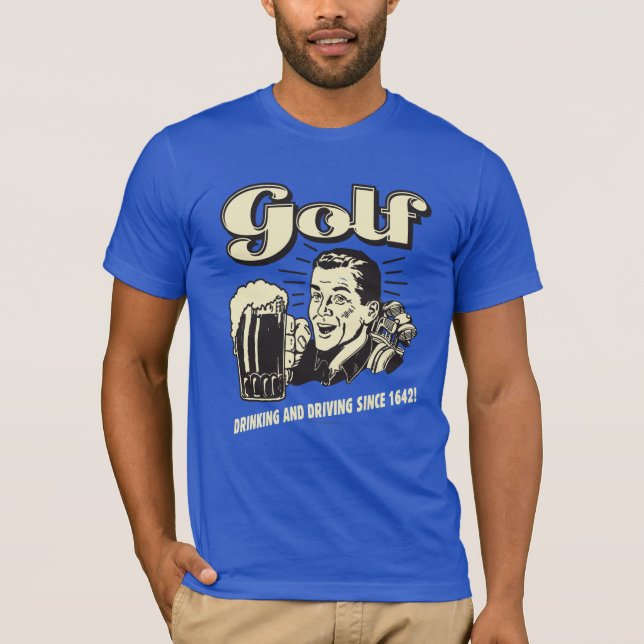 Golf: Drinking & Driving sedan 1642 T-shirt (Framsida)