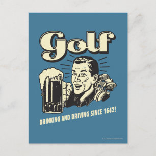 Golf: Drinking & Driving sedan 1642 Vykort