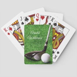 Golf Driver och boll på gräs anpassa Casinokort